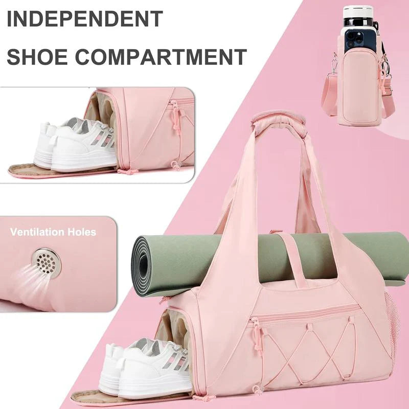 The Studio Carryall™ — Luxury Yoga & Pilates Tote Bag with Mat Holder